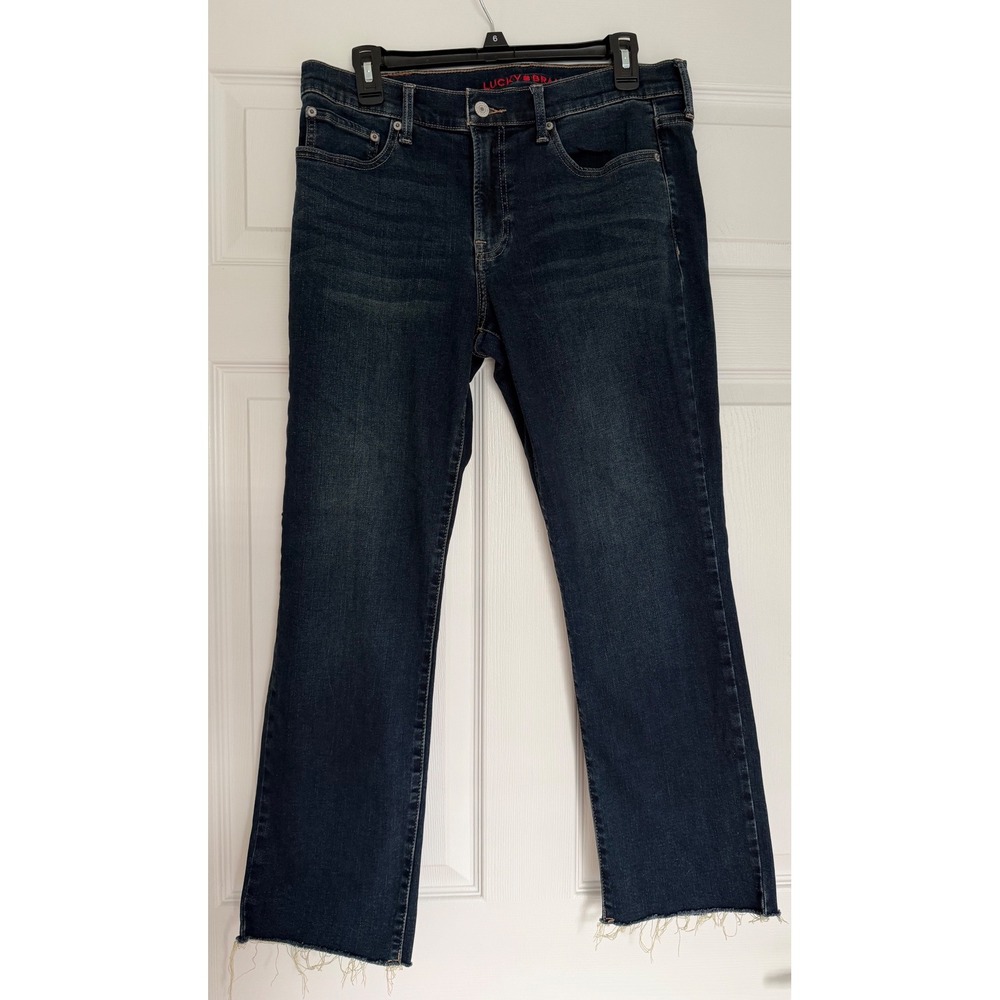 Lucky Brand Sweet Mid Rise Dark‎ Wash Raw Hem Ankle Jeans 12/27
